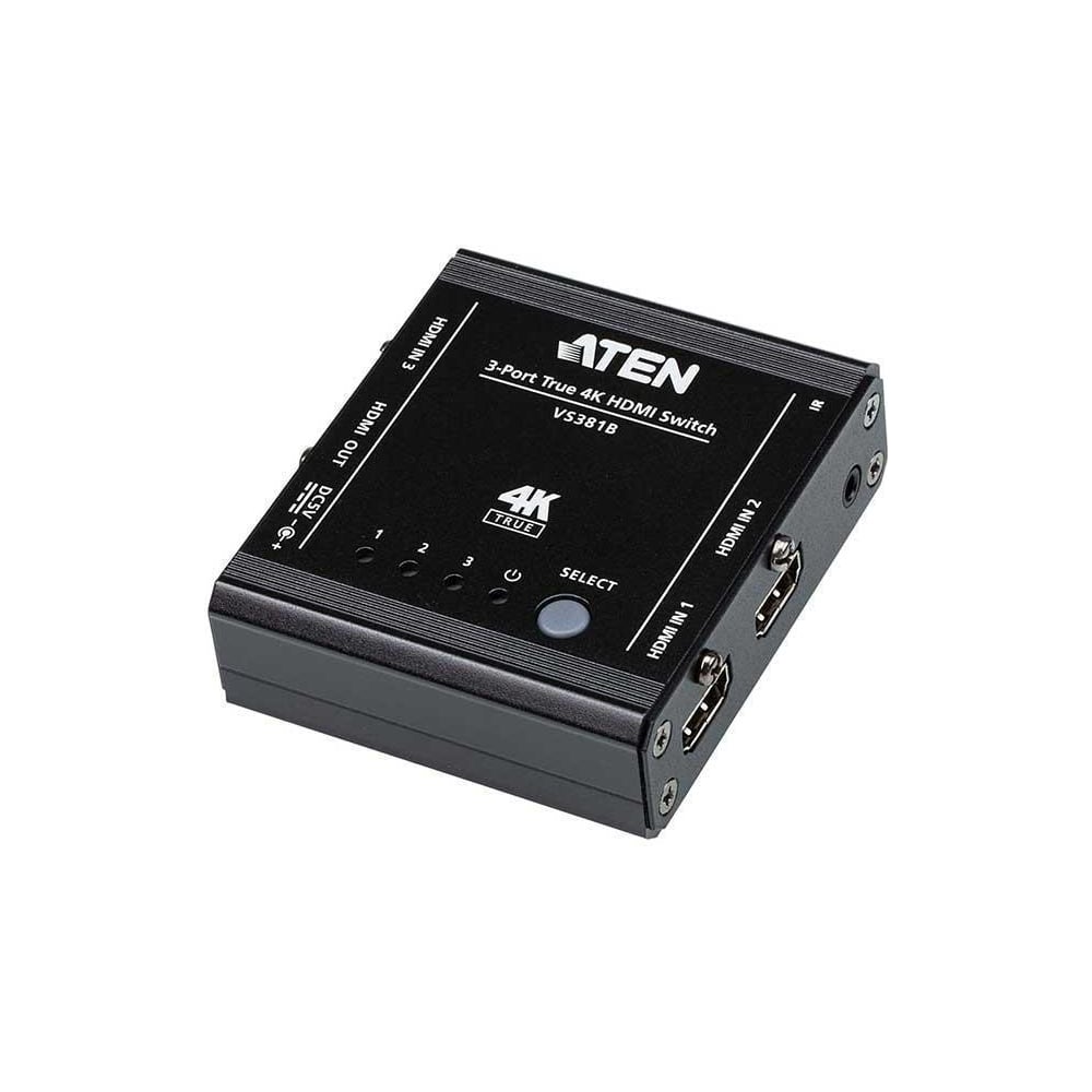 Изображение товара Коммутатор ATEN 3-портовый True 4K HDMI VS381B-AT Изображение товара Коммутатор ATEN 3-портовый True 4K HDMI VS381B-AT