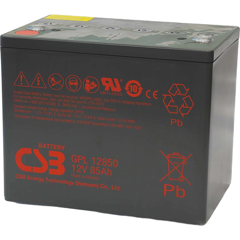 Изображение товара Аккумулятор для ИБП CSB GPL12850 FR 12В 85 Ач УТ-00002887