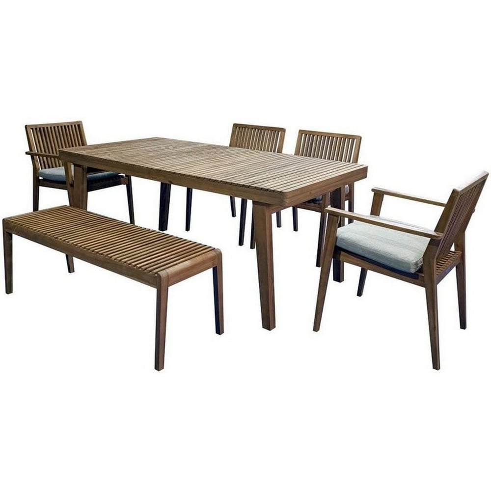 Обеденная группа из акации Joygarden МОНА с лавкой 35105/35104/35106