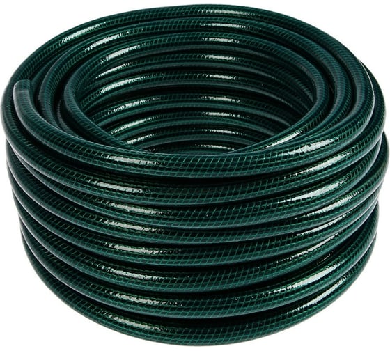 Изображение товара Поливочный шланг Yard Люкс, ПВХ, армированный ,зеленый, 3-х слойный, 1,85 мм, D 1/2, 25 м 66-1-025