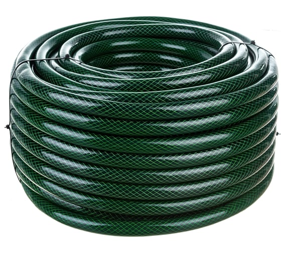 Изображение товара Поливочный шланг Yard Люкс, ПВХ, армированный, зеленый, 3-х слойный, 1,85 мм, D 3/4, 50 м 66-3-050