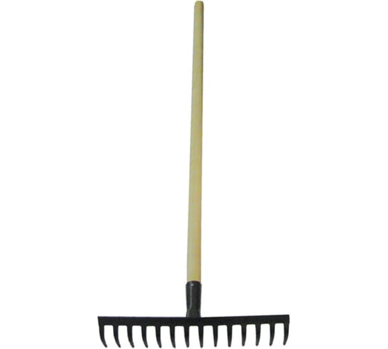 Изображение товара Сварные грабли РемоКолор с витым зубом, 14-зубые, нержавейка, с черенком 1200 мм, 66-1-001