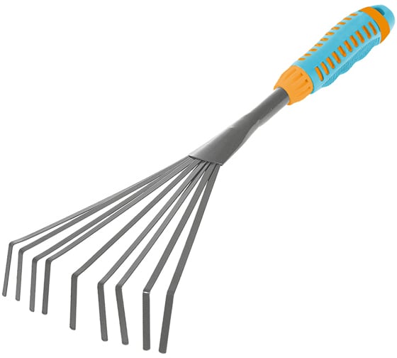 Изображение товара Веерные грабли Yard пластинчатые 9 зубов, двухкомпонентная рукоятка, 405x120мм 66-1-607