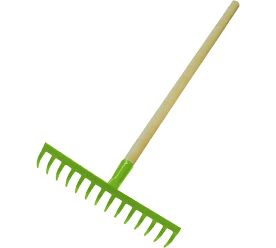 Изображение товара Штампованные прямые грабли РемоКолор, 14 зубов, с черенком 1200 мм 66-1-118