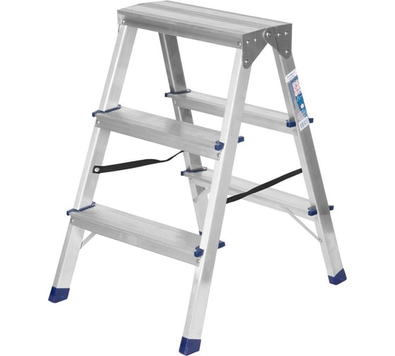 Изображение товара Двусторонняя алюминиевая стремянка РемоКолор 3 ступени 63-0-023