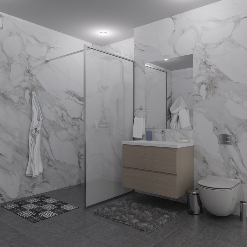 Душевая перегородка GuteWetter SHOWER GLASS GK-24-10мм 85x200 см, цвет фурнитуры хром блестящий, цвет стекла матовый, стекло закаленное 10 мм 4698033172939
