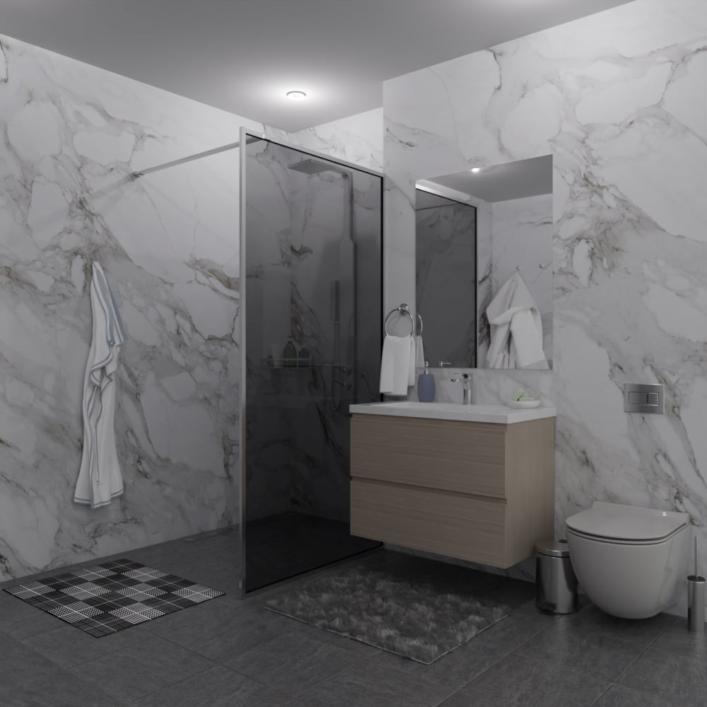 Душевая перегородка GuteWetter SHOWER GLASS GK-24-10мм 55x200 см, цвет фурнитуры хром блестящий, цвет стекла графитовый, стекло закаленное 10 мм 4698033172564