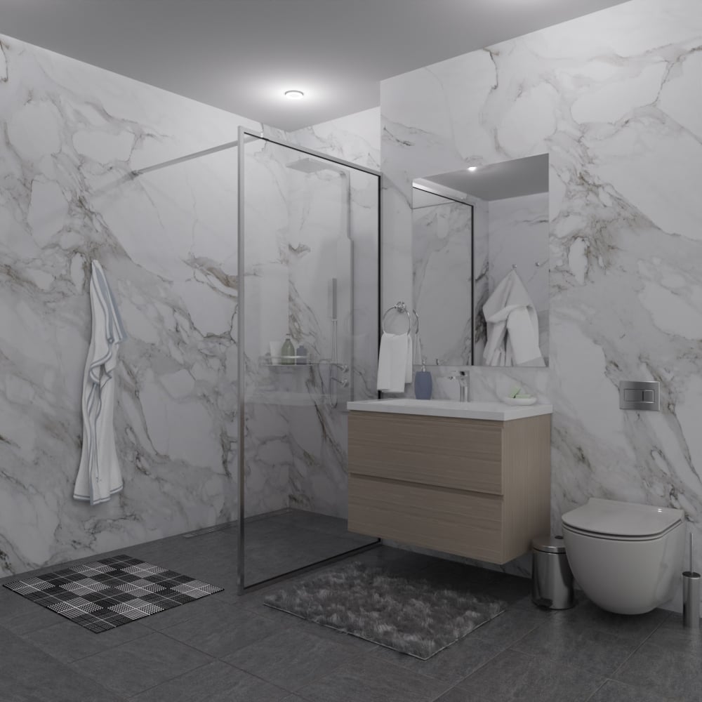 Душевая перегородка GuteWetter SHOWER GLASS GK-24-10мм 50x200 см, цвет фурнитуры хром блестящий, цвет стекла бесцветный, стекло закаленное 10 мм 4698033172496