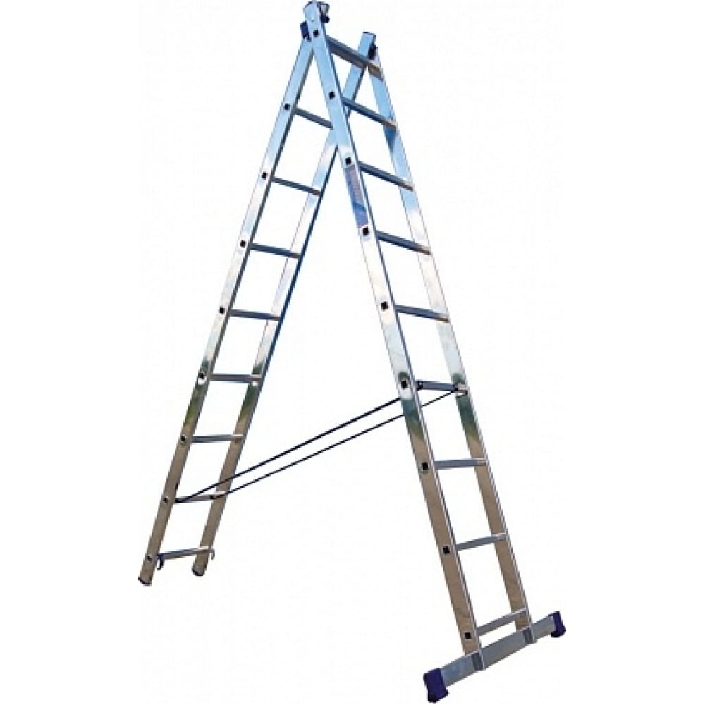 универсальная алюминиевая двухсекционная лестница ремоколор Универсальная алюминиевая двухсекционная лестница РемоКолор