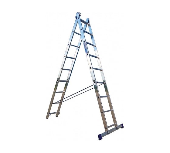 Изображение товара Лестница РемоКолор двухсекционная, универсальная, алюминиевая, 11 ступеней  63-2-011