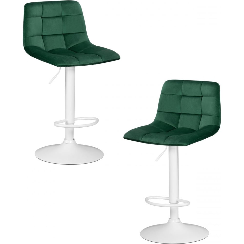Стул барный DOBRIN набор 2 шт TAILOR WHITE (зеленый велюр (MJ9-88)) LM-5017-N_M_V-green