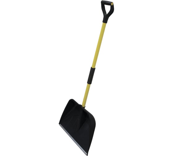 Изображение товара Снегоуборочная пластмассовая лопата с накладкой и алюминиевым черенком с ручкой РемоКолор 69-0-426