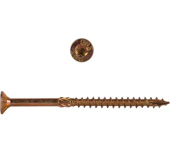 Изображение товара Потайные саморезы по дереву КРЕП-КОМП Torx, 4.0х70 мм, желтые, 200 шт. сдт470