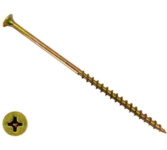 Изображение товара Саморез по дереву КРЕП-КОМП желтый цинк PH2 4.8х110 1500 шт. ждп11048