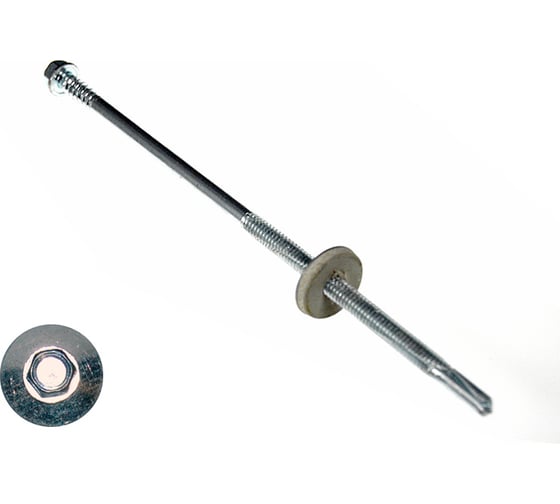 Изображение товара Саморез для сэндвич-панелей КРЕП-КОМП удлиненное сверло 15 мм, 6.3/5.5х160 Kn 600 шт. ссп160