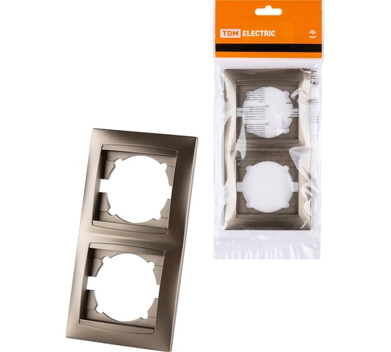 Изображение товара Рамка 2-х постовая вертикальная бронза серия "Лама" TDM ELECTRIC SQ1815-0733