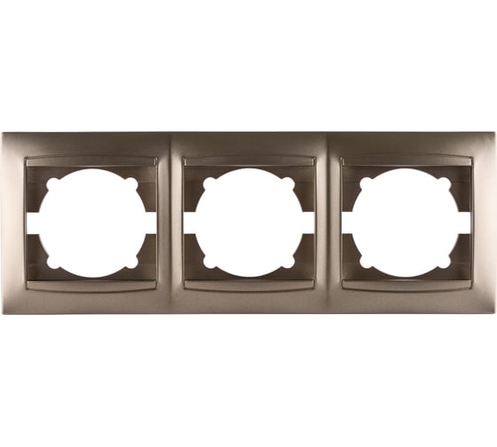 Изображение товара Рамка 3-х постовая горизонтальная бронза серия "Лама" TDM ELECTRIC SQ1815-0731
