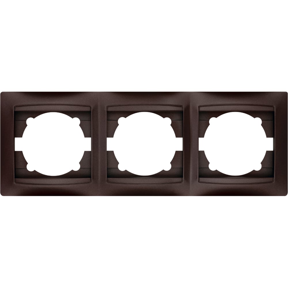 Изображение товара 3-х постовая горизонтальная рамка TDM ELECTRIC Лама шоколад SQ1815-0531