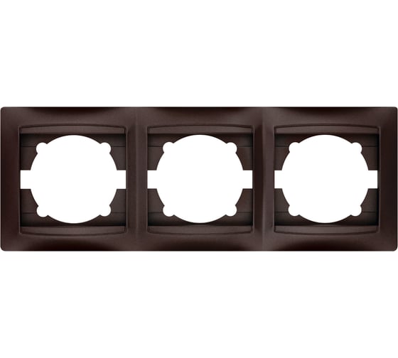 Изображение товара Рамка 3-х постовая горизонтальная TDM ELECTRIC шоколад, серия "Лама" SQ1815-0531