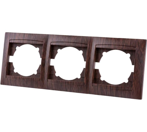 Изображение товара Рамка TDM ELECTRIC 3-х постовая горизонтальная венге "Лама" SQ1815-0431
