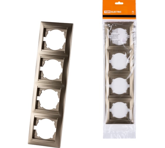 Изображение товара Рамка 4-х постовая вертикальная бронза серия "Лама" TDM ELECTRIC SQ1815-0735