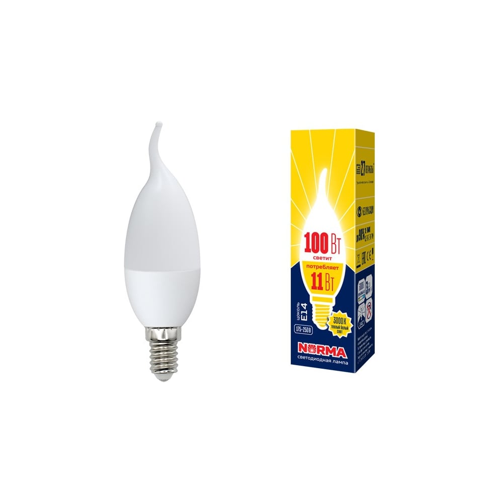 Светодиодная лампа Volpe LED-CW37-11W/WW/E14/FR/NR SET10 UL-00014096