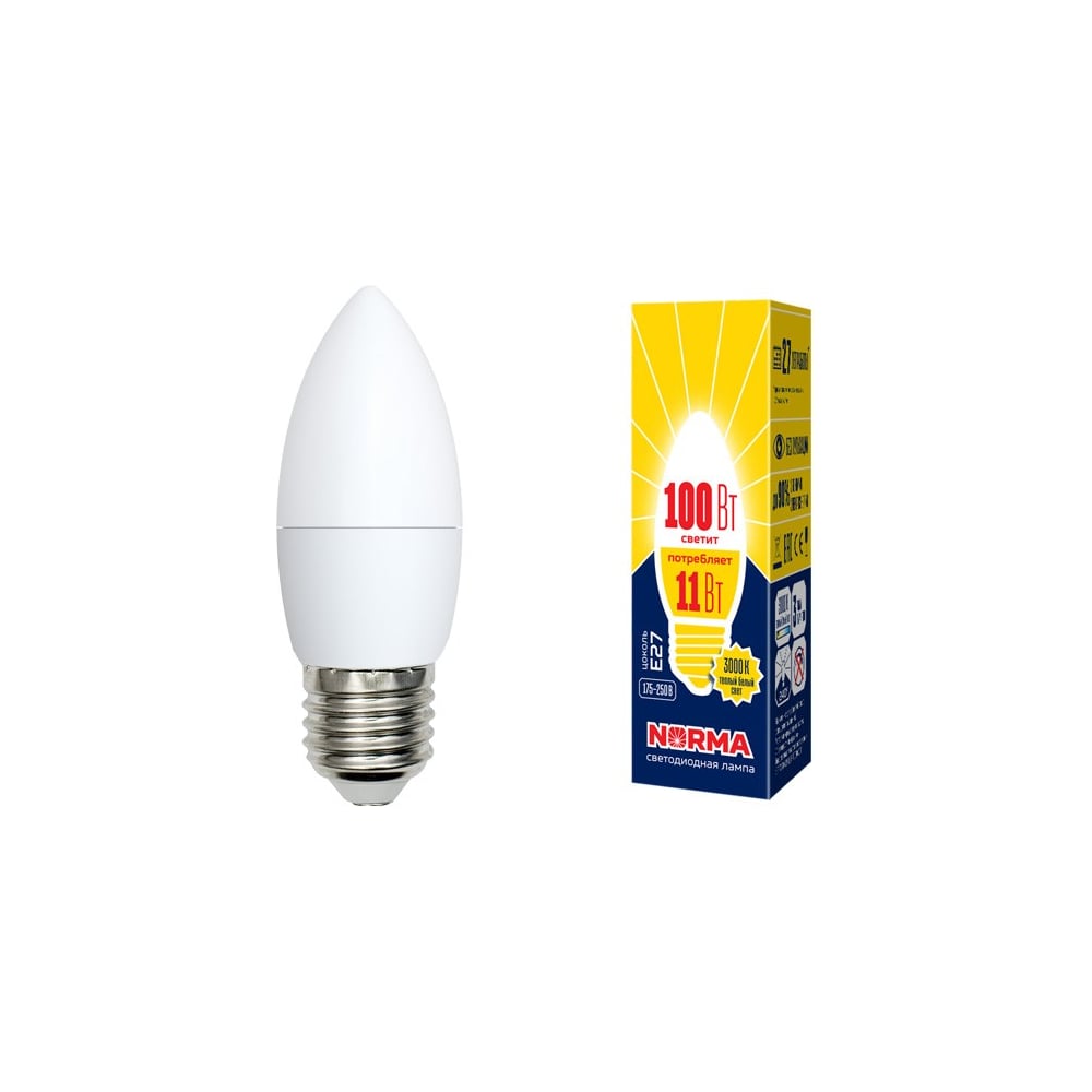 Светодиодная лампа Volpe LED-C37-11W/WW/E27/FR/NR SET10 UL-00014081