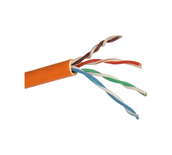Изображение товара Кабель FUTP4-C5e-CCA-S24-IN-LSZH-OR-305 FTP 4 пары кат.5e CCA, 0.51мм 24AWG, экран, 305м, оранжевый, LSZH ExeGate 300624