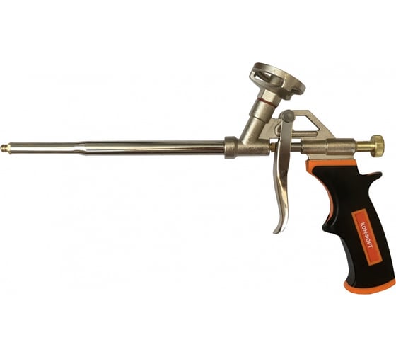 Изображение товара Пистолет для монтажной пены Bohrer Комфорт никелированный, регулировка потока пены, эргономичнаяПП-005001