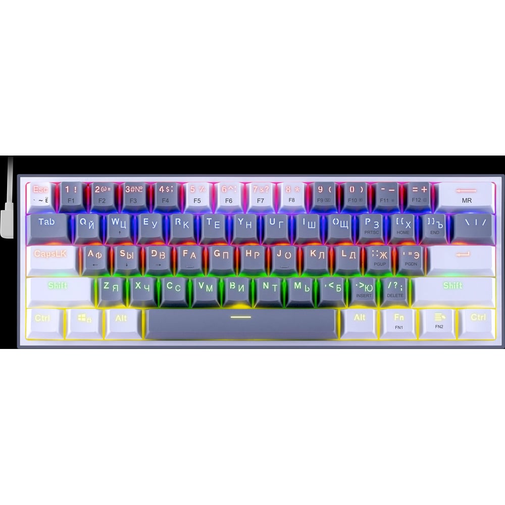 Изображение товара Механическая клавиатура Redragon Fizz RU 61 клавиша с RGB подсветкой Изображение товара Механическая клавиатура Redragon Fizz RU 61 клавиша с RGB подсветкой