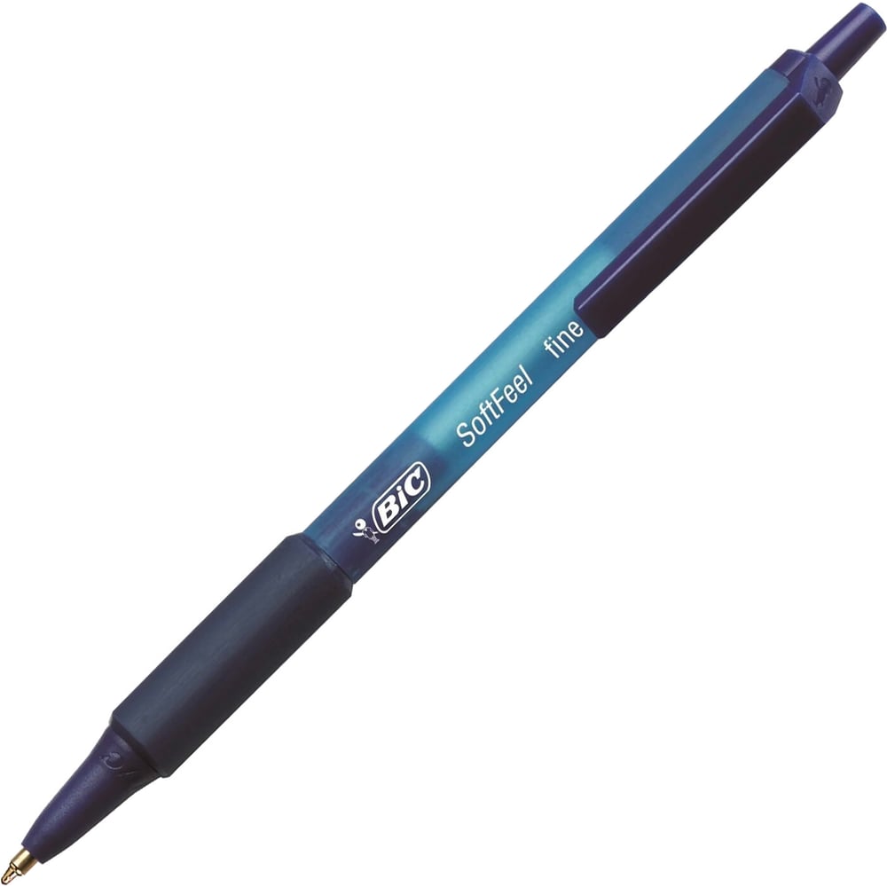 Ручки шариковые автоматические с грипом BIC Soft Feel Fine, набор 3 шт., линия 0,8 мм, блистер, 893221, 143983