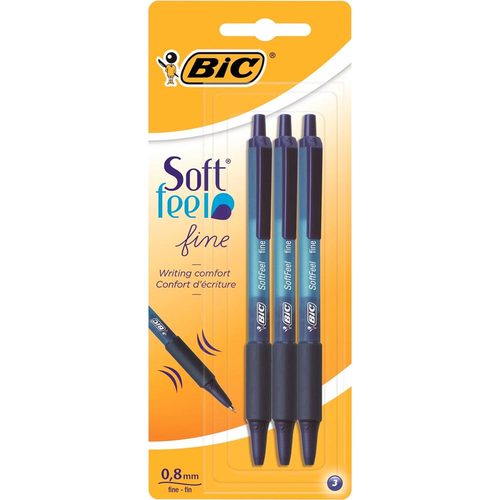 Изображение товара Ручки шариковые автоматические BIC Soft Feel Fine 0,8 мм набор 3 шт. Изображение товара Ручки шариковые автоматические BIC Soft Feel Fine 0,8 мм набор 3 шт.