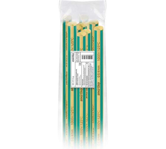 Изображение товара Термоусаживаемая трубка Smartbuy 8/4, желто-зеленая, 1 метр SBE-HST-8-yg