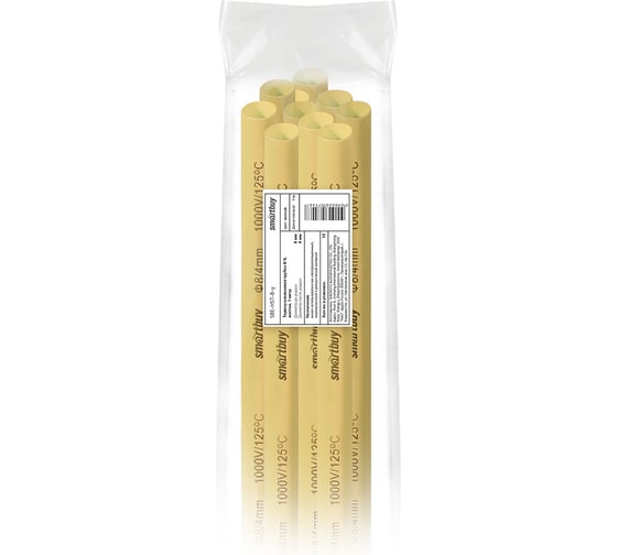 Изображение товара Термоусаживаемая трубка Smartbuy 8/4, желтая, 1 метр SBE-HST-8-y