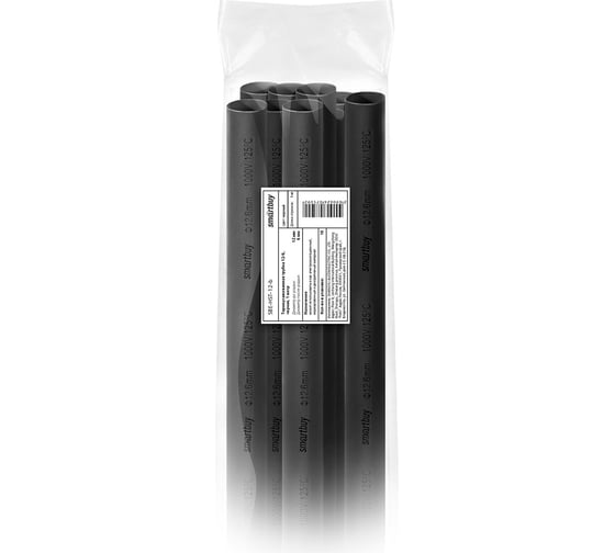 Изображение товара Термоусаживаемая трубка Smartbuy 12/6, черная, 1 метр SBE-HST-12-b