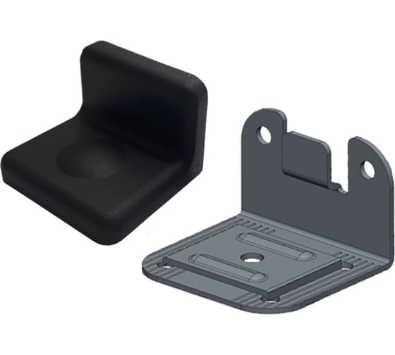 Изображение товара Навес для шкафов Левша регулируемый до 70 кг с декоративной накладкой черный 2 шт У8-5589