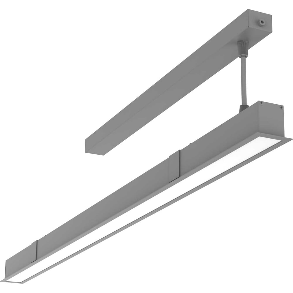 Светодиодный светильник VARTON Angusta Intus 1766x50x65мм встраиваемый 35 Вт 3000 К CRI 90 IP40 RAL7045 серый муар с рассеивателем опал V1-R0-7X243-10000-4003530