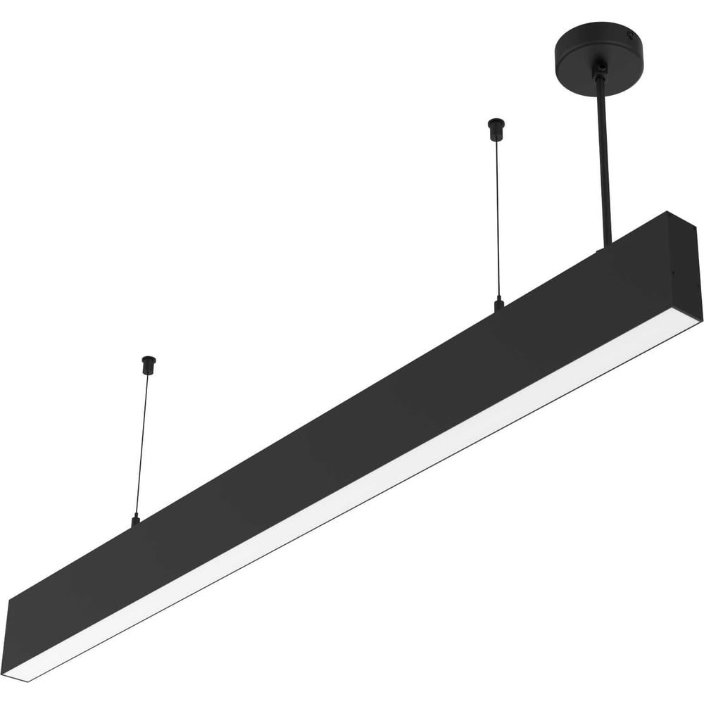 Светодиодный светильник VARTON Angusta High 1753x35x90мм накладной 61 Вт 3000 К IP40 RAL9005 черный муар с рассеивателем опал V1-R0-90543-20000-4006130