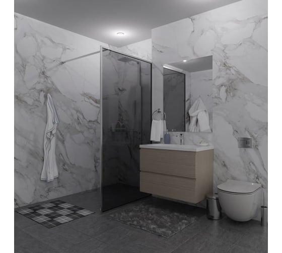 Изображение товара Душевая перегородка GuteWetter SHOWER GLASS GK-24-8мм 110x200 см, цвет фурнитуры хром блестящий, цвет стекла графитовый, стекло закаленное 8 мм 4698033174124
