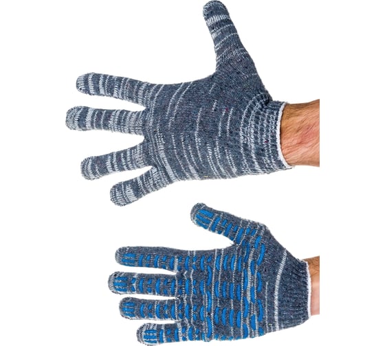 Изображение товара Перчатки с ПВХ РемоКолор Трек, 13 класс вязки, 6-ти нитка, меланж, 24-2-135