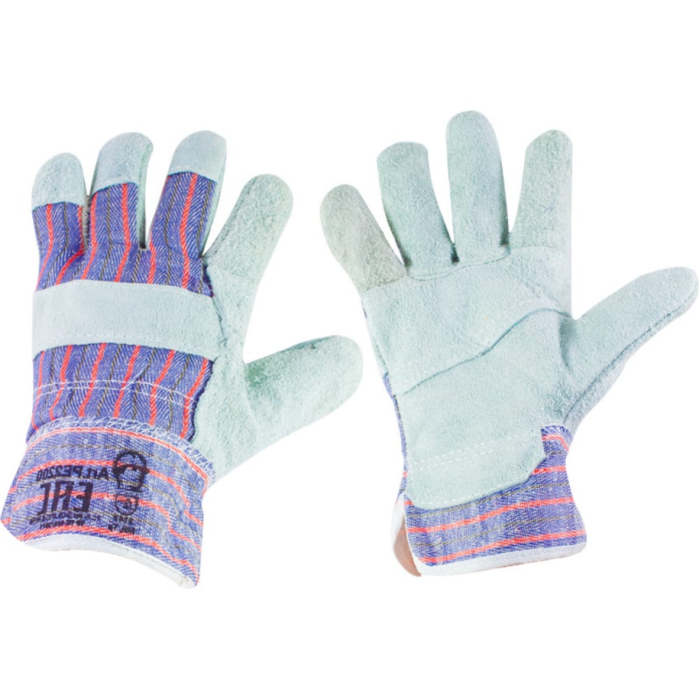 Спилковые комбинированные перчатки РемоКолор, цвет голубой 24-2-014 - фото 1