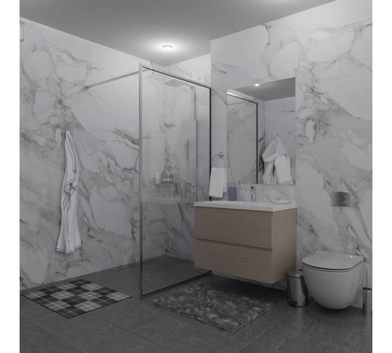Изображение товара Душевая перегородка GuteWetter SHOWER GLASS GK-24-8мм 105x200 см, цвет фурнитуры хром блестящий, цвет стекла бесцветный, стекло закаленное 8 мм 4698033174056