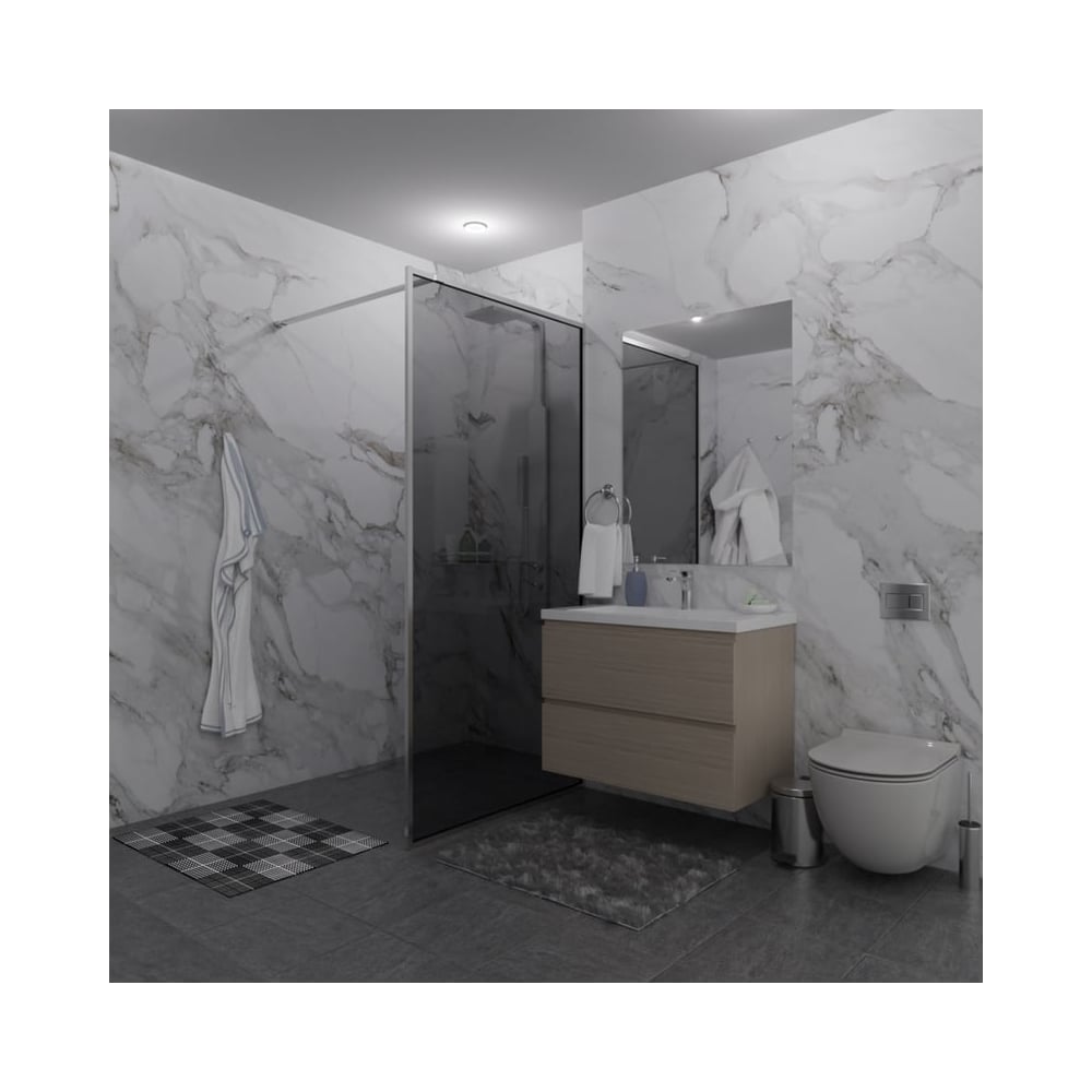 Душевая перегородка GuteWetter SHOWER GLASS GK-24-8мм 105x200 см, цвет фурнитуры хром блестящий, цвет стекла графитовый, стекло закаленное 8 мм 4698033174063