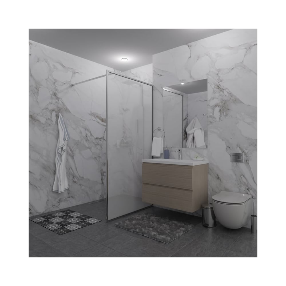 Душевая перегородка GuteWetter SHOWER GLASS GK-24-8мм 110x200 см, цвет фурнитуры хром блестящий, цвет стекла матовый, стекло закаленное 8 мм 4698033174131