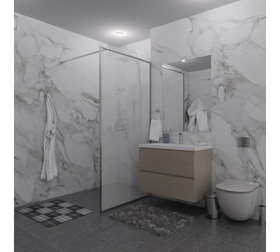 Изображение товара Душевая перегородка GuteWetter SHOWER GLASS GK-24-8мм 110x200 см, цвет фурнитуры хром блестящий, цвет стекла матовый, стекло закаленное 8 мм 4698033174131