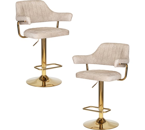 Изображение товара Стул барный DOBRIN набор 2 шт CHARLY GOLD (бежевый твид (LEO26)) LM-5019-N_G-M_V-LEO26