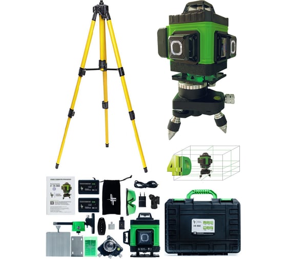 Изображение товара Профессиональный лазерный уровень LT L16-360Z 4D 16 линий + штатив 1.6 м L16-360Z/1.6м