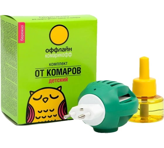 Изображение товара Комплект Комарофф оффлайн БЕРЕЖНО 45 ночей, без запаха, жидкость 30 мл OF01060301