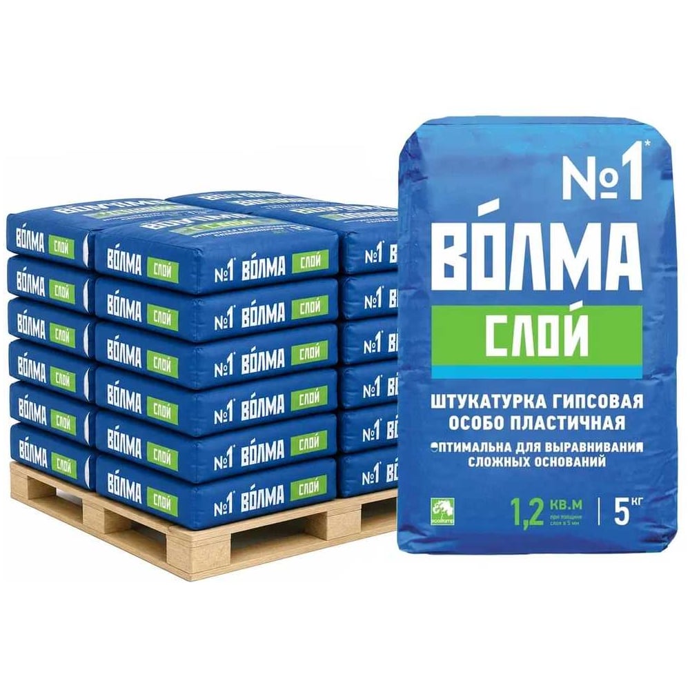 Штукатурка гипсовая Волма Слой 5 кг (720шт) 30000049