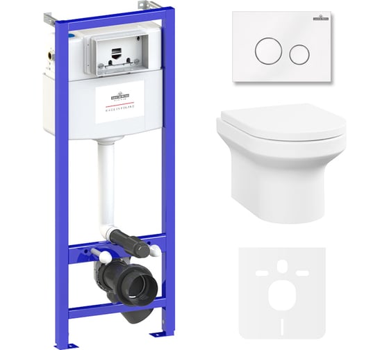 Изображение товара Комплект: инсталляция с унитазом Lavinia Boho Grance Hill Rimless 6 в 1 87561011